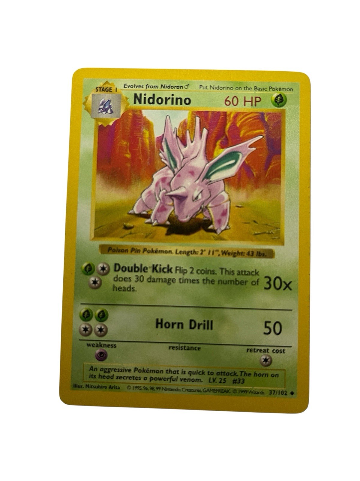 Pokemon TCG Nidorino Base Set 2 Uncommon Card 54/130 Near Mint