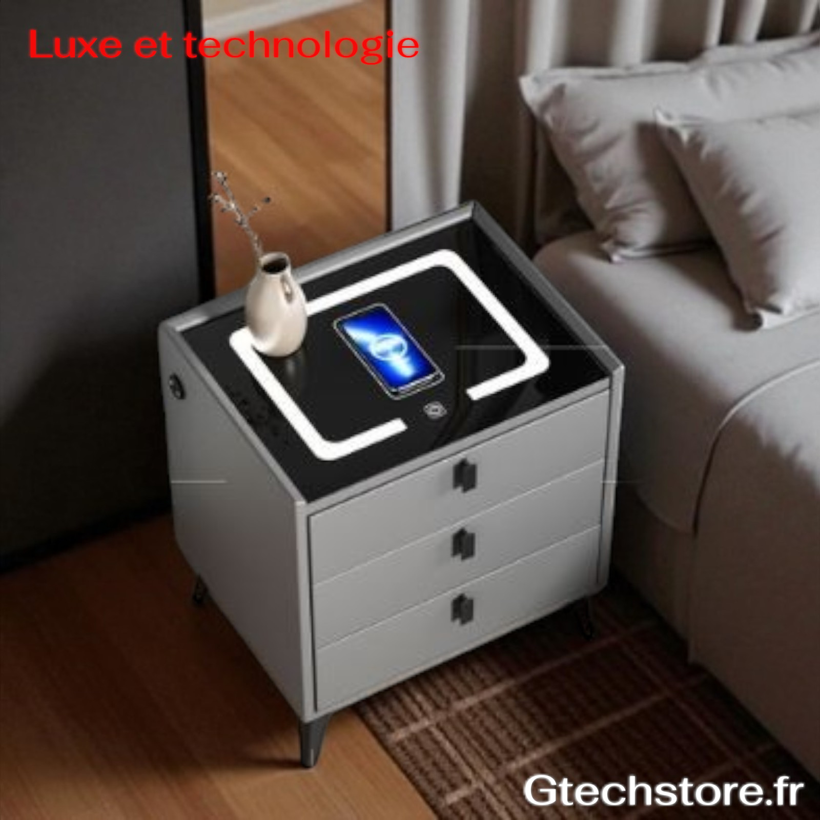 Table de chevet intelligente et connectée pour illuminer votre chambre à coucher moderne