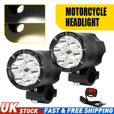 2Pcs 60W LED Spotlight Pods For Motorcycle Truck Boat White Amber 6000LM 12V UK