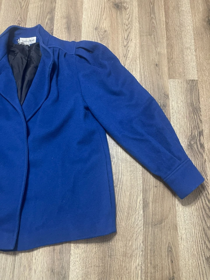 Chaqueta Ashley Scott, ¿para mujer talla XL? Blazer azul, abrigo de guisante con botones Foto 4 de 4