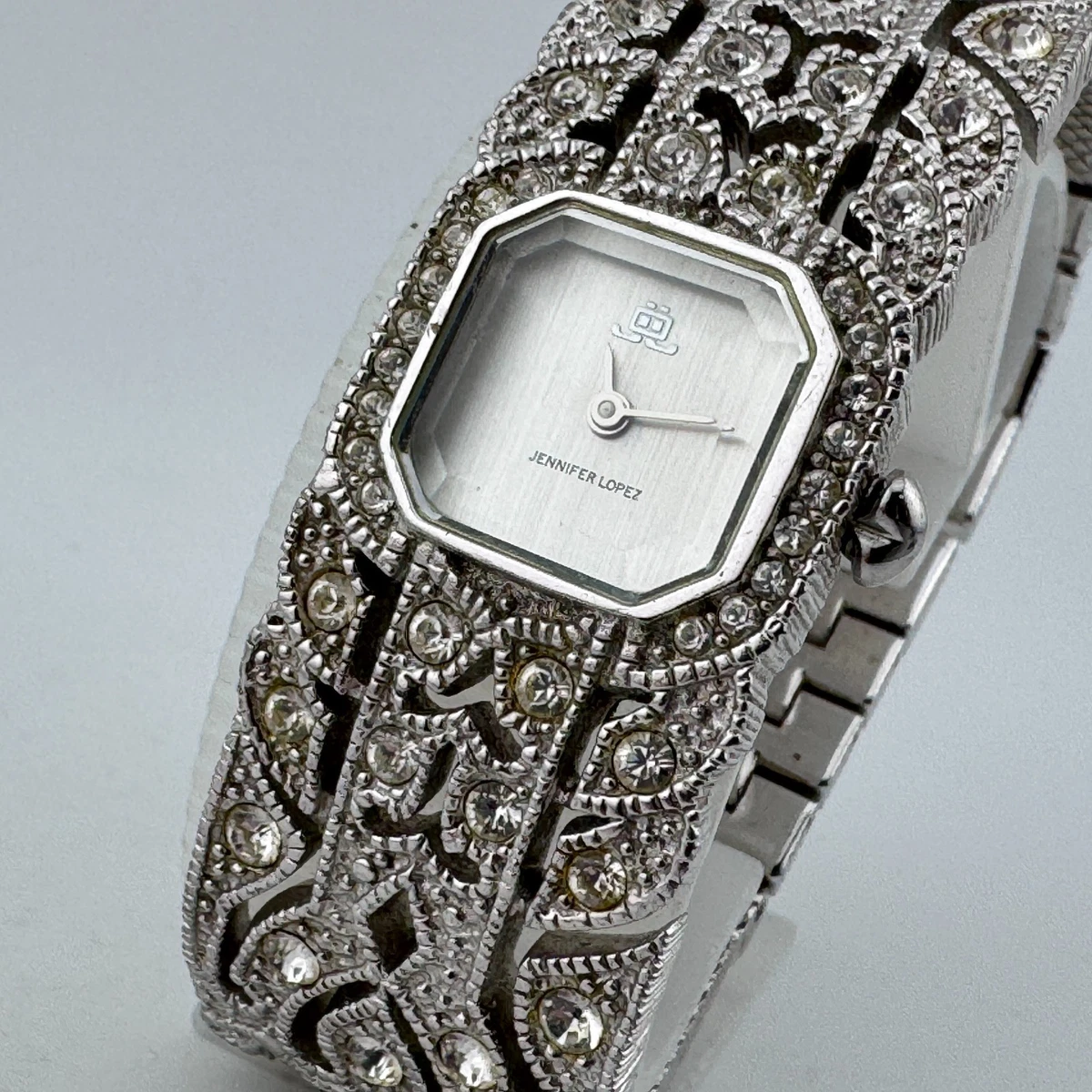 Jennifer Lopez Silver White Watch Crystals Bling Jennifer Lopez Jlo Watches Jennifer Lopez Watch Womens 32mm  main image 2