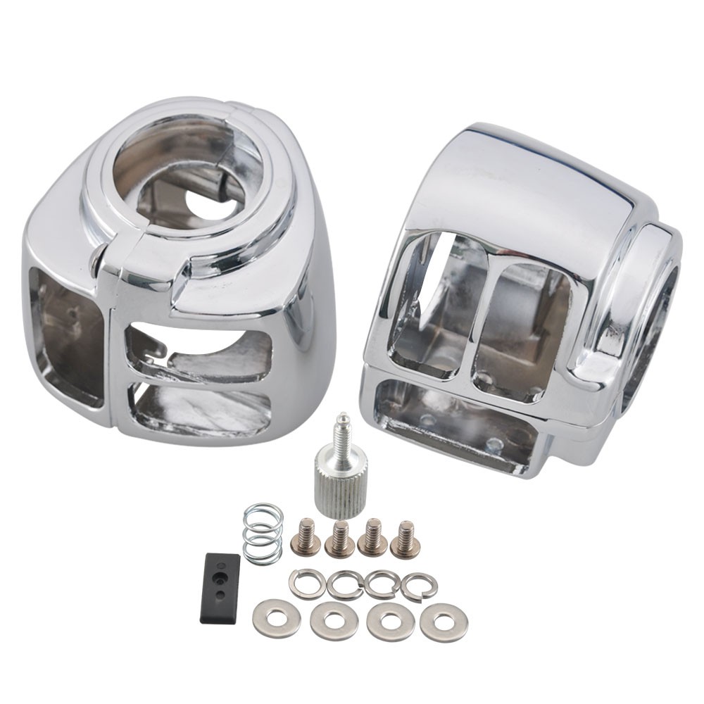 Chrome Hand Control Switch Housing Covers For Harley Sportster 1200 Softail Dyna
