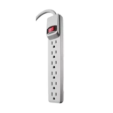 2 Ft. 6-Outlet Power Strip with Overload Protection Free Ship NEW