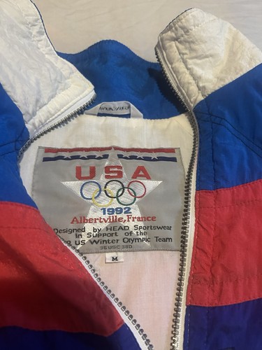 Team USA Vintage 1992 Winter Olympics Ski Team Zip up Jacket (Adult M) - Picture 3 of 9