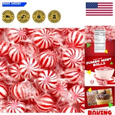 1-Pound Jumbo Mint Balls - Approx. 45 Count Peppermint Treats for Office Buffets