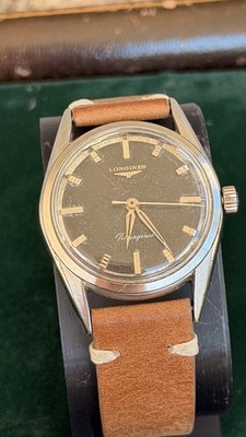 Longines Silvergines Cal.23ZS Ref.9100-6 Schwarzes Zifferblatt Stahl Vintage