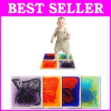 Square Sensory Mats 11.8"x11.8", 4 Tiles, Vibrant Colors