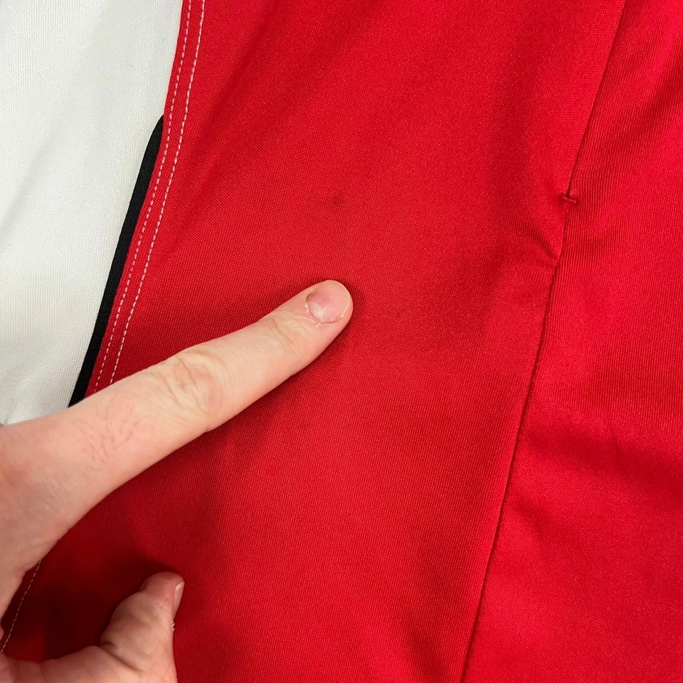 Chaleco de ciclismo Pearl Izumi Select para mujer cremallera completa sin mangas rojo blanco talla pequeña Foto 3 de 4