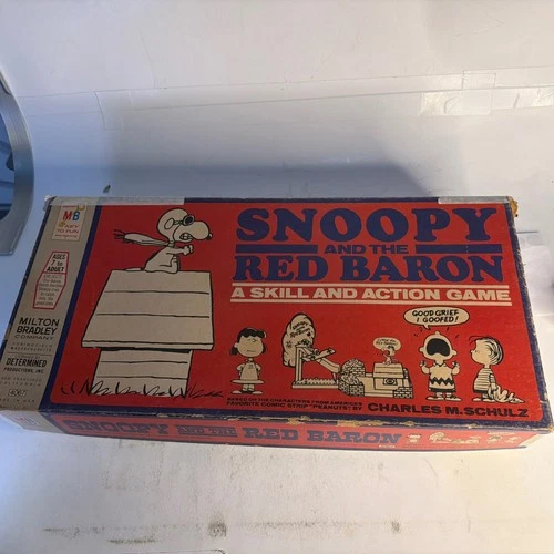 Vintage 1970 Milton Bradley Snoopy and the Red Baron Skill and Action Game