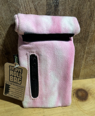 Smokezilla smell proof Tie Dye Roll Bag new with tags Pink white 3 compartments