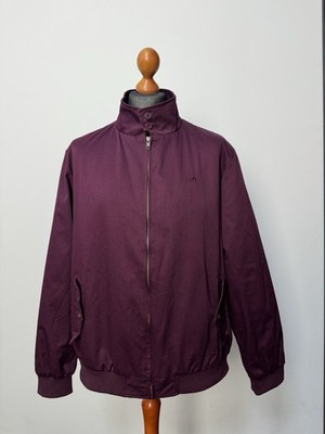 Merc London men's Harrington tartan lined burgundy jacket size 2XL XXL p2p 26,8