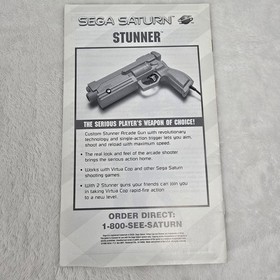 Sega Saturn Stunner Light Guns (MK-80113) + Virtua Cop 1, 2 Bundle Lot CRT REQ'd