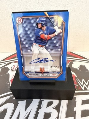 2026 Bowman Carson Benge Blue Refractor Auto /150 #127/150 New York Mets SSP