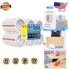 Heavy Duty Clear Packing Tape 18 Rolls 2.8mil Shipping Packaging Moving Stron...