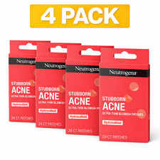 4 Pack Neutrogena Stubborn Acne Blemish Patches 24 Count Hydrocolloid Ultra Thin
