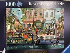 Ravensburger Riverside Town 1000 Piece Jigsaw Puzzle for Adults Excellent Cond