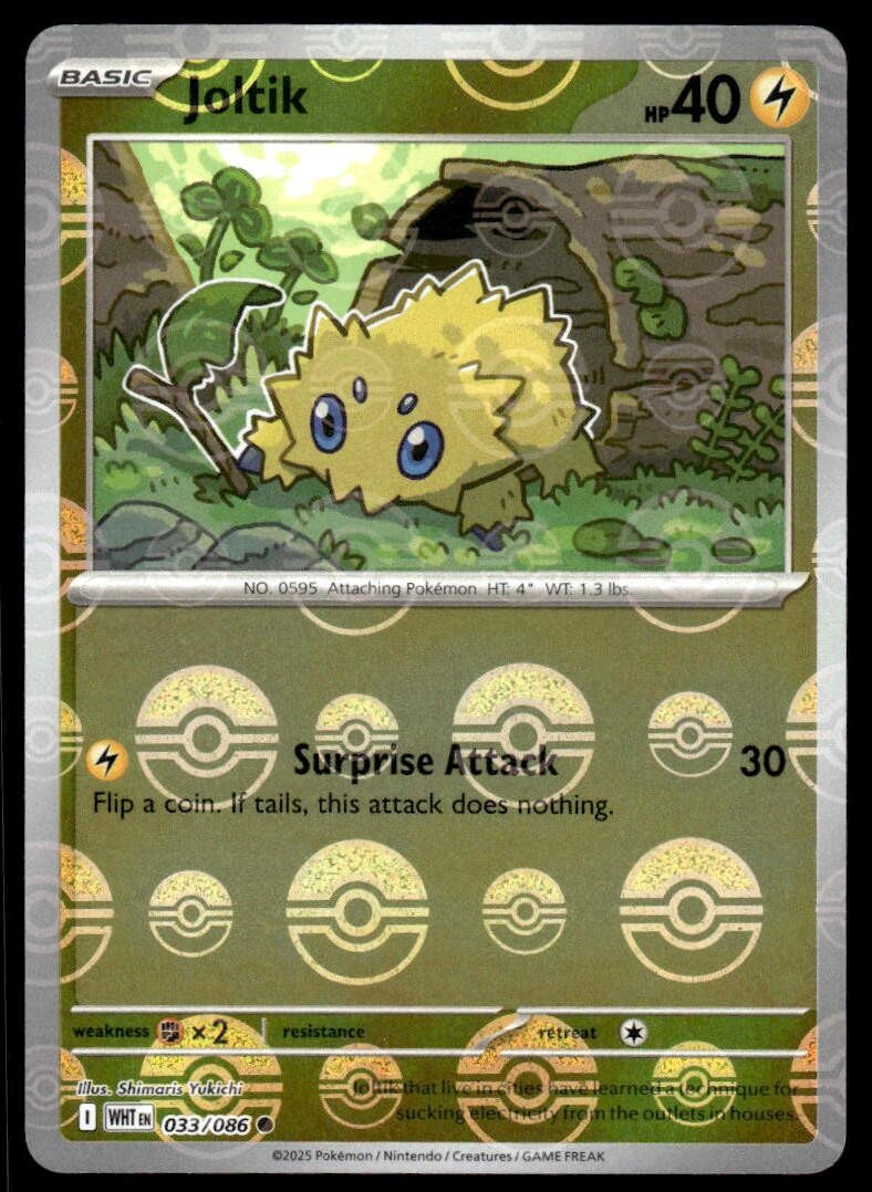 Pokemon TCG SV: White Flare (Pokeball) #033/086 Joltik NM