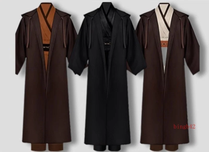 Disfraz de Star Wars Cosplay Caballero Jedi Obi-Wan Kenobi Halloween Fiesta Traje Bata  Foto 4 de 4