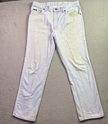VTG Lee Jeans Mens 34x30 Blue Light Wash Made In USA High Rise