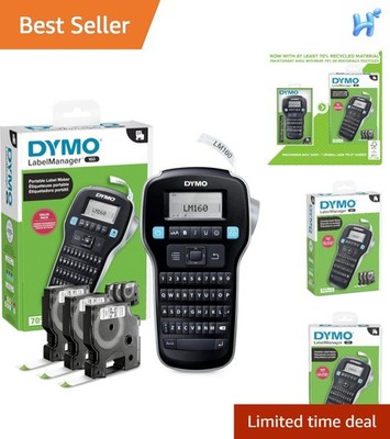 LabelManager 160 Portable Label Maker Bundle - Compact with 3 D1 Cassettes