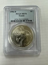 1996 D Tennis Dollar PCGS MS 70