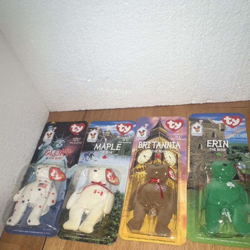 Ty Teenie Beanies Glory Maple Britannia Erin Bears McDonald's 1999