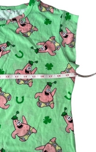 Damen Frauen SpongeBob grün Pyjama Oberteil Medium St. Patrick’s Clover Viel Glück - Bild 3 von 6
