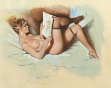 Pin-Up Art  Sexy Vintage Type Girl  Excellent Condition  APROX 6" by 4"