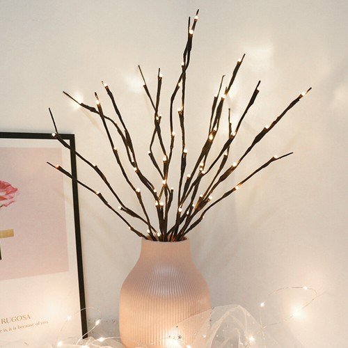 2 Pieces Indoor Decor Branch Lights Lighted Twig Branches Willow Curly Tree - Picture 2 of 12