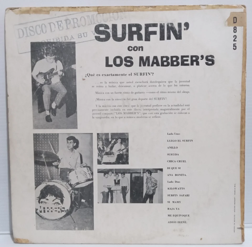 LOS MABBER'S RARE MEXICAN SURF GARAGE PROMO LP 1963 BEACH BOYS - Image 2 of 4