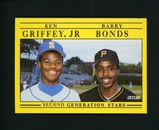 Ken Griffey Jr., Barry Bonds 1991 Fleer Second Generation Stars (HOF) #710 MINT