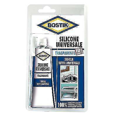 Silicone Acetico Bostik Trasparente 60ml - Stock 12 Pezzi per Sigillature