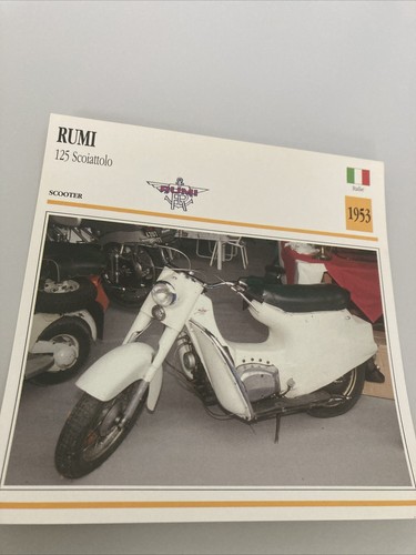 Carte Moto Rumi 125 Sport 1953 - Collection Atlas - Fabriquée En Italie