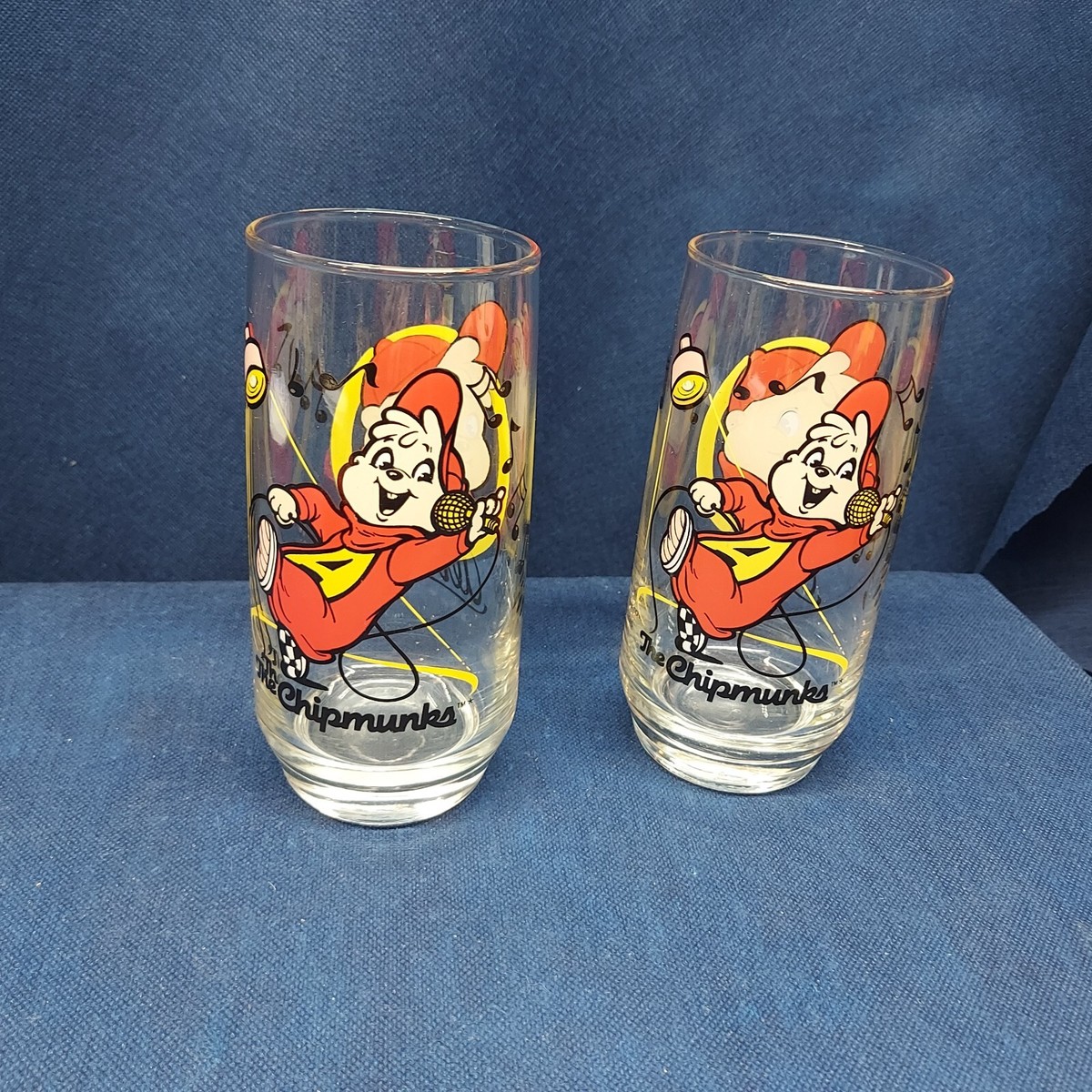 アルビンとチップマンクス/ハーディーズ/ノベルティタンブラー/1985年/SET 1985, Alvin The Chipmunks Set/2 Drinking Glasses/Tumblers