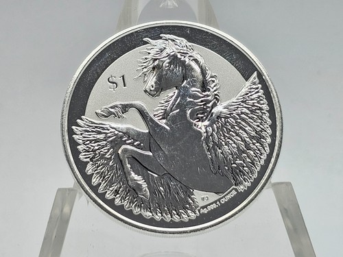 2018 1oz .999 Fine Silver British Virgin Islands Reverse Proof Pegasus Round #1