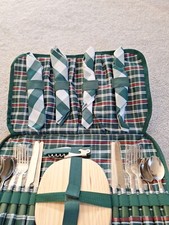 Gelert Picnic  Set for 4 with Plates, , Fork, Spoons , Salt ,  Pepper Chop