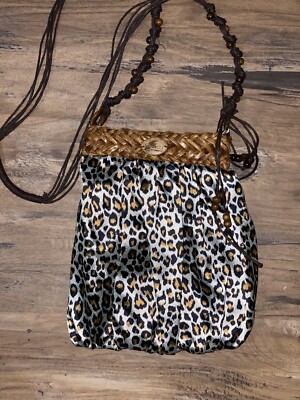 Cappelli Straworld Boho Animal Print Crossbody Purse Woven