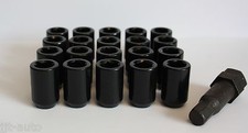 20 X M12 X 1.5 BLACK TUNER SLIMLINE ALLOY WHEEL NUTS FIT DODGE CARAVAN & GRAND 