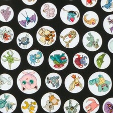 NEW POKEMON ALLOVER 1ST GEN LRG CIR cotton fabric by the 1/2 yard or fat quarter