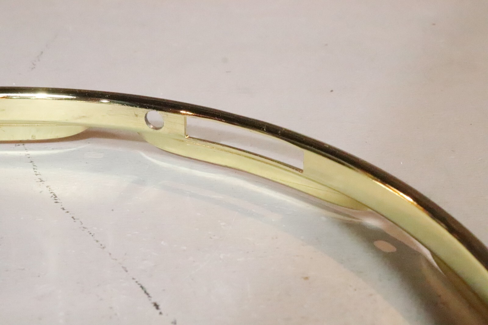 World Max 14" Brass Plated Steel Snare Side hoop 8 lug #1