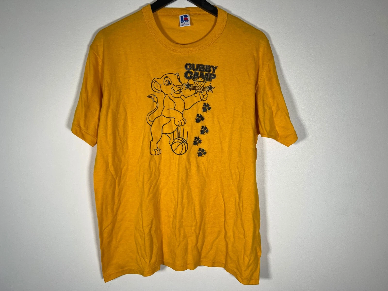 Vintage 90s USA Made Russell Athletic "Cubby Camp" Basketball / Lion King Shirt