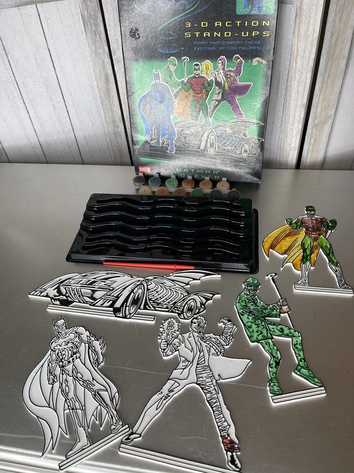 Kit de arte vintage DC Comics Batman Forever 3-D stand-ups artesanato casa pintura - Imagem 3 de 3