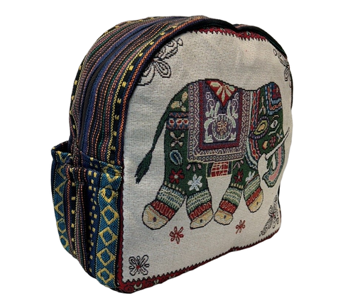 Medium Canvas Zipped Elephant Backpack Rucksack With Adjustable Strap LL220 - Imagen 17 de 32