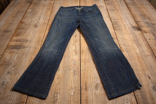 7 For All Mankind Dojo Jeans Flare Wide Leg Womens Medium Wash Blue Sz 34 M