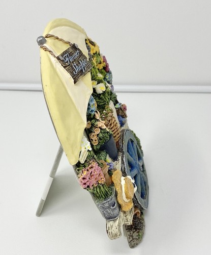 Vintage Flower Cart Picture Frame Resin 3-D Handpainted Cottage Country 1997 - Picture 4 of 18