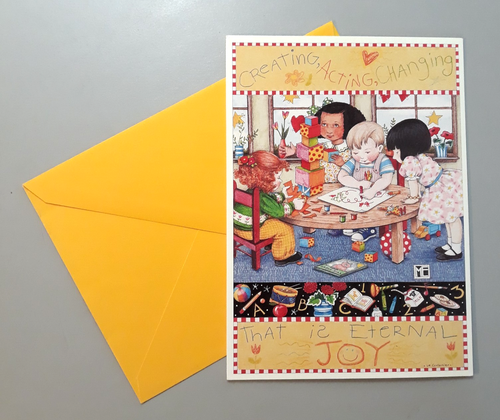 Vintage Grußkarte & Umschlag Geburtstag Jungen & Mädchen Basteln Maria Engelbreit - Bild 1 von 5