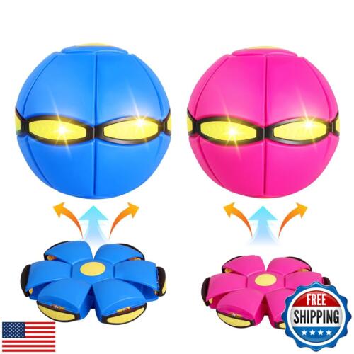 Staimer 2 Pack Doggy Disc Ball with 6 Lights, Dog Flying Disc Toy Outdoor Gma