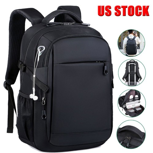 Men Extra Large Durable Travel Computer Backpack 16" Laptop Bag Black - 第 1/19 張圖片