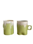 NWOT 2 Green Wilcoxson Brooklyn Ceramics Handmade Mugs Anthropologie Food52