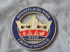 Masonic 3" Car Emblem York Rites KYCH Crown Knights Crown Freemasonry Metal NEW!